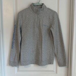 Vineyard Vines Heather Gray Pullover with Blue Logo